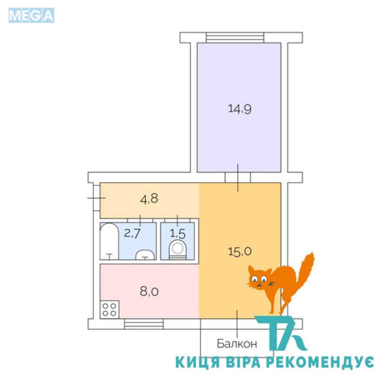 Продаж 2 кімнатної квартири (46/30/10), 5 пов. 5 пов. будинку, <a class="location-link" href="/kiev/" title="Недвижимость Київ">Київ</a>, <a class="location-link" href="/kiev/shevchenkovskij/" title="Недвижимость Шевченківський район">Шевченківський р-н</a>, Деревлянская ул., 16/18 (изображение 23)