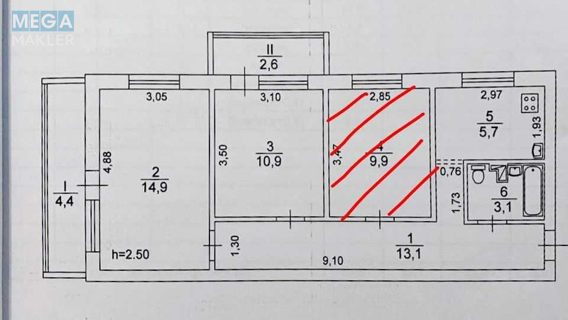 Оренда 2 кімнатної квартири, <a class="location-link" href="/kiev/" title="Недвижимость Київ">Київ</a>, <a class="location-link" href="/kiev/svyatoshinskij/" title="Недвижимость Святошинський район">Святошинський р-н</a>, Леся Курбаса просп., 12а (изображение 15)