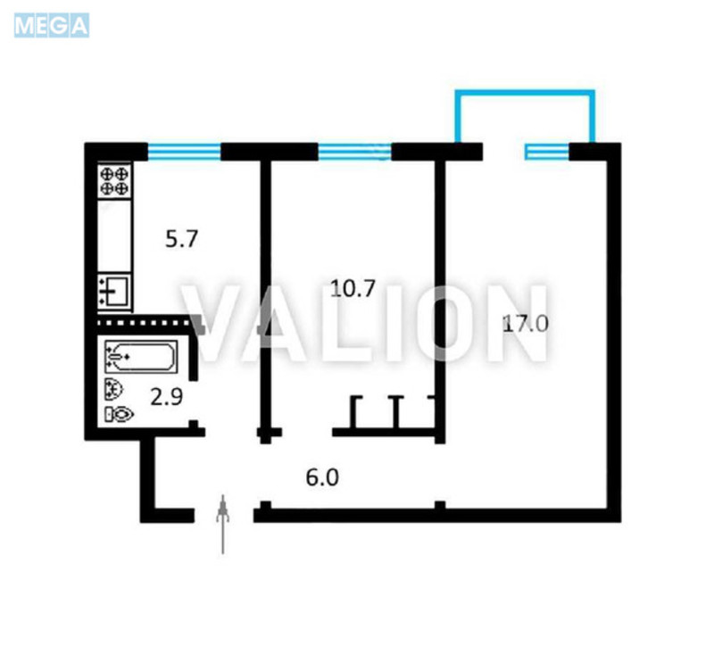 Продаж 2 кімнатної квартири (44/28/6), 4 пов. 5 пов. будинку, <a class="location-link" href="/kiev/" title="Недвижимость Київ">Київ</a>, <a class="location-link" href="/kiev/solomenskij/" title="Недвижимость Солом'янський район">Солом'янський р-н</a>, Метростроевская ул., 3 (изображение 16)
