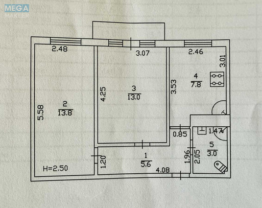 Продаж 2 кімнатної квартири (45/27/8), 3 пов. 9 пов. будинку, <a class="location-link" href="/kiev/" title="Недвижимость Київ">Київ</a>, <a class="location-link" href="/kiev/shevchenkovskij/" title="Недвижимость Шевченківський район">Шевченківський р-н</a>, Академіка Туполєва вул., 26/16 (изображение 25)