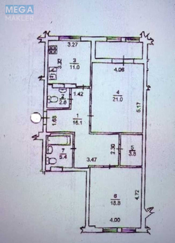 Продаж 4 кімнатної квартири (86/60/11), 3 пов. 12 пов. будинку, <a class="location-link" href="/kiev/" title="Недвижимость Київ">Київ</a>, <a class="location-link" href="/kiev/pecherskij/" title="Недвижимость Печерський район">Печерський р-н</a>, Шота Руставелі вул., 44 (изображение 9)