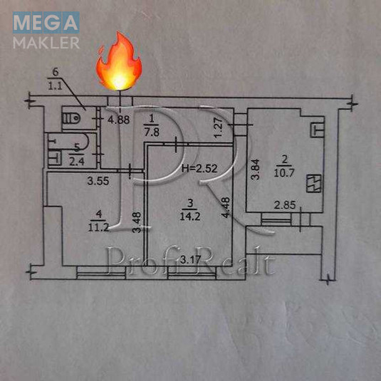 Продаж 2 кімнатної квартири (51/26/11), 3 пов. 10 пов. будинку, <a class="location-link" href="/kiev/" title="Недвижимость Київ">Київ</a>, <a class="location-link" href="/kiev/solomenskij/" title="Недвижимость Солом'янський район">Солом'янський р-н</a>, Миколи Голего вулиця, 7-Б (изображение 12)