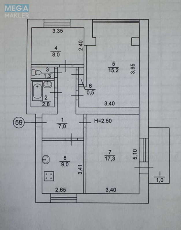 Продаж 3 кімнатної квартири (62/?/9), 5 пов. 5 пов. будинку, <a class="location-link" href="/dnepropetrovsk/" title="Недвижимость Дніпра">Дніпро</a>, Аэродром (изображение 17)