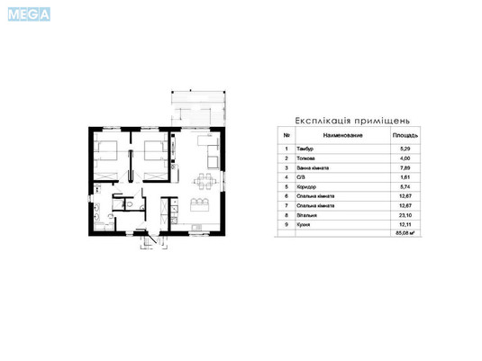 Продаж дома, 1&nbsp; поверх, 85&nbsp;кв.м, 2&nbsp;кімнати, ділянка 5&nbsp;соток, <a class="location-link" href="/vita-pochtovaya/" title="Недвижимость Віта-Поштова">Віта-Поштова</a>, Івана Франка, 24Б (изображение 2)