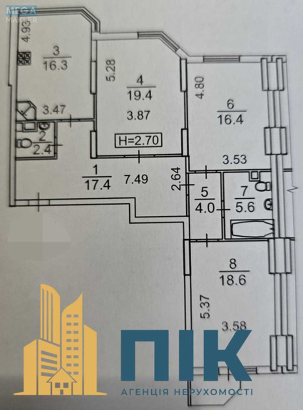 Продаж 3 кімнатної квартири (101/54/16,3), 5 пов. 18 пов. будинку, <a class="location-link" href="/kiev/" title="Недвижимость Київ">Київ</a>, <a class="location-link" href="/kiev/goloseevskij/" title="Недвижимость Голосіївський район">Голосіївський р-н</a>, Степана Рудницкого ул., 3/7 (изображение 17)