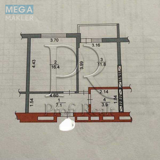 Продаж 1 кімнатної квартири (43/15/17), 6 пов. 9 пов. будинку, <a class="location-link" href="/kiev/" title="Недвижимость Київ">Київ</a>, <a class="location-link" href="/kiev/goloseevskij/" title="Недвижимость Голосіївський район">Голосіївський р-н</a>, Метрологічна вулиця, 60 (изображение 21)