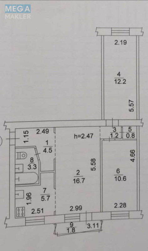 Продаж 3 кімнатної квартири (56/39/5), 2 пов. 5 пов. будинку, <a class="location-link" href="/kiev/" title="Недвижимость Київ">Київ</a>, <a class="location-link" href="/kiev/podolskij/" title="Недвижимость Подільський район">Подільський р-н</a>, Червонопільська вул., 16 (изображение 24)