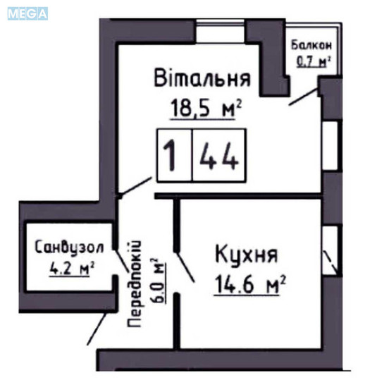 Продаж 1 кімнатної квартири (44/18/15), 10 пов. 10 пов. будинку, <a class="location-link" href="/lutsk/" title="Недвижимость Луцьк">Луцьк</a>, Зоряна, 8б (изображение 15)