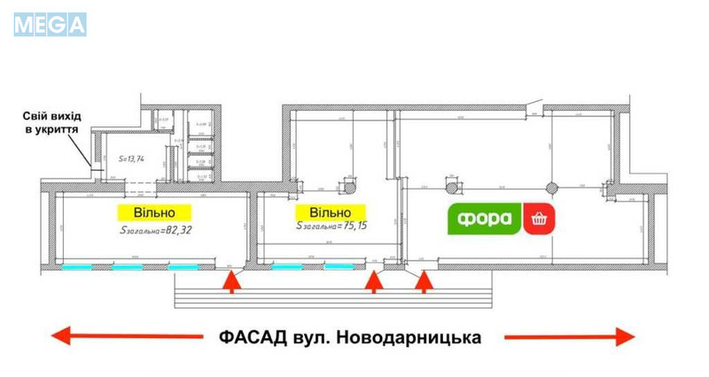 Оренда комерційної нерухомості, 75&nbsp;кв.м, под магазин, <a class="location-link" href="/kiev/" title="Недвижимость Київ">Київ</a>, <a class="location-link" href="/kiev/darnickij/" title="Недвижимость Дарницький район">Дарницький р-н</a>, Новодарницька вул., 27 (изображение 7)