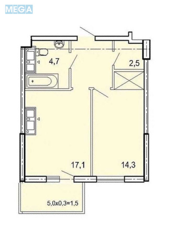 Продаж 1 кімнатної квартири (46/17/16), 13 пов. 24 пов. будинку, <a class="location-link" href="/odessa/" title="Недвижимость Одеса">Одеса</a>, <a class="location-link" href="/odessa/primorskij/" title="Недвижимость Приморський район">Приморський р-н</a>, Фонтанская дорога, 25И (изображение 2)