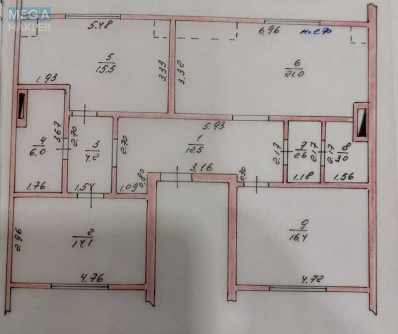 Продаж 3 кімнатної квартири (95,3/50/16,4), 4 пов. 4 пов. будинку, <a class="location-link" href="/vishnevoe/" title="Недвижимость Вишневе">Вишневе</a>, Ватутіна, 15 (изображение 17)