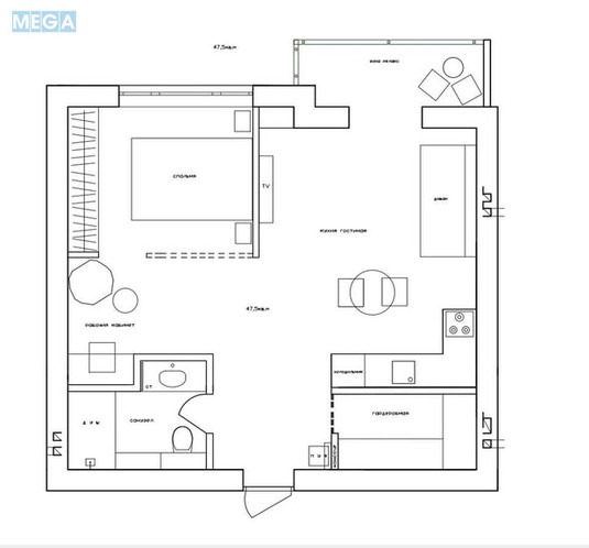 Продаж 1 кімнатної квартири (47,5/20/15), 2 пов. 5 пов. будинку, <a class="location-link" href="/kiev/" title="Недвижимость Київ">Київ</a>, <a class="location-link" href="/kiev/desnyanskij/" title="Недвижимость Деснянський район">Деснянський р-н</a>, Пожарського вул., 70 (изображение 5)