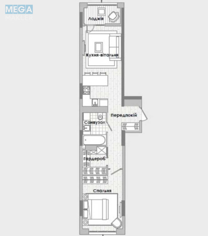 Продаж 1 кімнатної квартири (52,8/22/10), 8 пов. 13 пов. будинку, <a class="location-link" href="/kiev/" title="Недвижимость Київ">Київ</a>, <a class="location-link" href="/kiev/svyatoshinskij/" title="Недвижимость Святошинський район">Святошинський р-н</a>, Берковецька вул., 4д (изображение 5)