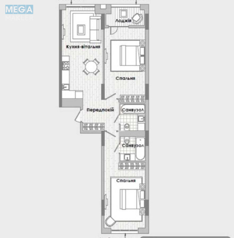 Продаж 2 кімнатної квартири (80,4/45/15), 10 пов. 13 пов. будинку, <a class="location-link" href="/kiev/" title="Недвижимость Київ">Київ</a>, <a class="location-link" href="/kiev/svyatoshinskij/" title="Недвижимость Святошинський район">Святошинський р-н</a>, Берковецька вул., 4д (изображение 5)