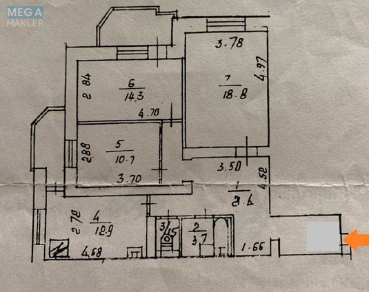 Продаж 3 кімнатної квартири (88/44/13), 3 пов. 18 пов. будинку, <a class="location-link" href="/kiev/" title="Недвижимость Київ">Київ</a>, <a class="location-link" href="/kiev/darnickij/" title="Недвижимость Дарницький район">Дарницький р-н</a>, Анны Ахматовой ул., 3 (изображение 15)