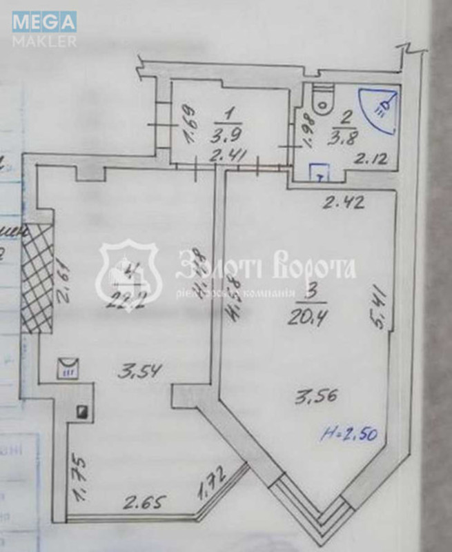 Продаж 1 кімнатної квартири (50,3/20/22,2), 4 пов. 10 пов. будинку, <a class="location-link" href="/petrovskoe-selo-kv-kievo-svyatoshinskij-rajon/" title="Недвижимость Петрівське">Петрівське</a>, Теплична вул., 38 (изображение 21)