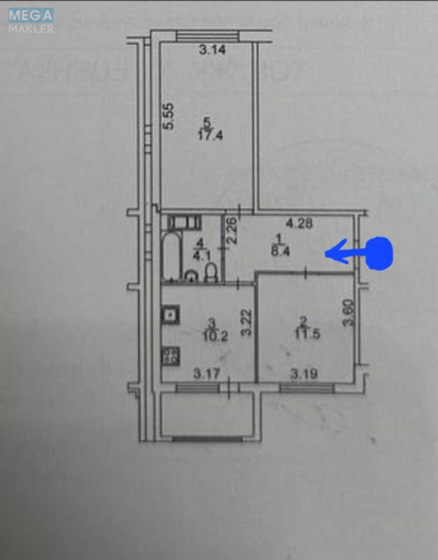 Продаж 2 кімнатної квартири (56/29/10), 2 пов. 6 пов. будинку, <a class="location-link" href="/kiev/" title="Недвижимость Київ">Київ</a>, <a class="location-link" href="/kiev/svyatoshinskij/" title="Недвижимость Святошинський район">Святошинський р-н</a>, Стеценко ул., 75К (изображение 24)