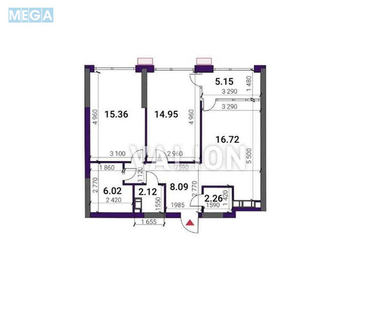Продаж 2 кімнатної квартири (70,7/30,4/16,7), 16 пов. 26 пов. будинку, <a class="location-link" href="/kiev/" title="Недвижимость Київ">Київ</a>, <a class="location-link" href="/kiev/darnickij/" title="Недвижимость Дарницький район">Дарницький р-н</a>, Дніпровська наб., 15Ж (изображение 8)