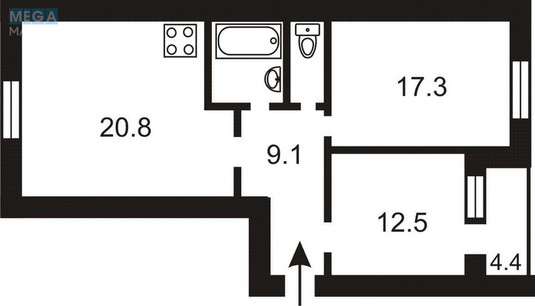 Продаж 2 кімнатної квартири (70/34/21), 6 пов. 10 пов. будинку, <a class="location-link" href="/petrovskoe-selo-kv-kievo-svyatoshinskij-rajon/" title="Недвижимость Петрівське">Петрівське</a>, Богдана Хмельницького, 11 (изображение 3)