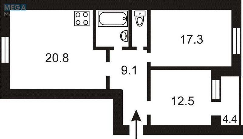 Продаж 2 кімнатної квартири (70/34/21), 6 пов. 10 пов. будинку, <a class="location-link" href="/petrovskoe-selo-kv-kievo-svyatoshinskij-rajon/" title="Недвижимость Петрівське">Петрівське</a>, Богдана Хмельницького, 11 (изображение 3)