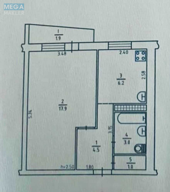 Продаж 1 кімнатної квартири (35/18/6), 7 пов. 9 пов. будинку, <a class="location-link" href="/kiev/" title="Недвижимость Київ">Київ</a>, <a class="location-link" href="/kiev/dneprovskij/" title="Недвижимость Дніпровський район">Дніпровський р-н</a>, Радужная ул., 13В (изображение 24)