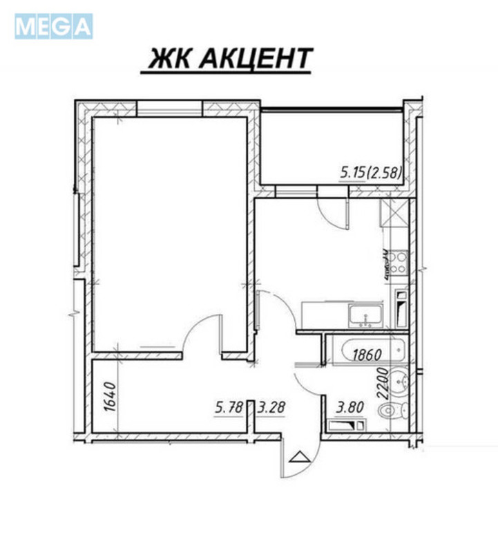 Продаж 1 кімнатної квартири (43/18/10), 21 пов. 25 пов. будинку, <a class="location-link" href="/kiev/" title="Недвижимость Київ">Київ</a>, <a class="location-link" href="/kiev/goloseevskij/" title="Недвижимость Голосіївський район">Голосіївський р-н</a>, Академіка Глушкова просп., 9є (изображение 2)
