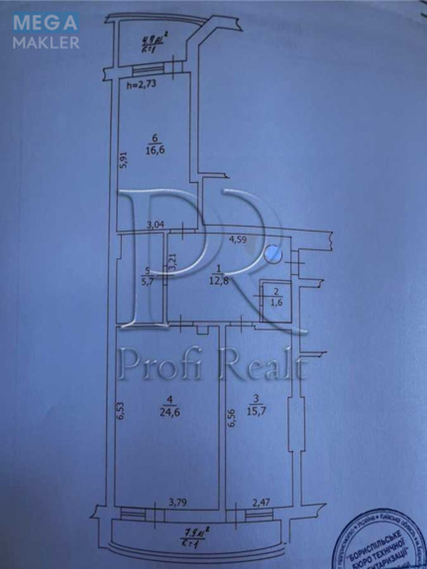 Продаж 2 кімнатної квартири (90/41/16), 2 пов. 9 пов. будинку, <a class="location-link" href="/borispol/" title="Недвижимость Бориспіль">Бориспіль</a>, Бабкіна провулок, 6 (изображение 12)