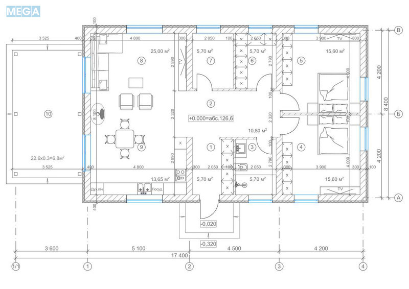 Продаж дома, 1&nbsp; поверх, 110&nbsp;кв.м, 2&nbsp;кімнати, ділянка 6&nbsp;соток, <a class="location-link" href="/schastlivoe-selo-kv/" title="Недвижимость Щасливі">Щасливе</a>, Полтавська, 40 (изображение 10)