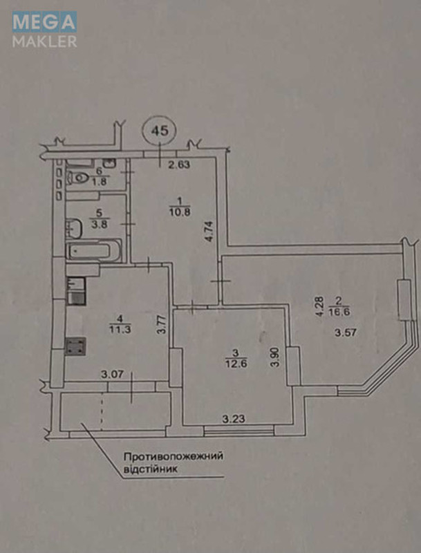 Продаж 2 кімнатної квартири (58/29/11), 9 пов. 23 пов. будинку, <a class="location-link" href="/kiev/" title="Недвижимость Київ">Київ</a>, <a class="location-link" href="/kiev/goloseevskij/" title="Недвижимость Голосіївський район">Голосіївський р-н</a>, Большая Китаевская ул., 59 (изображение 8)