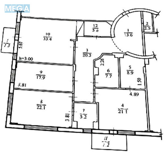 Продаж 3 кімнатної квартири (160,8/?/33,4), 16 пов. 24 пов. будинку, <a class="location-link" href="/kiev/" title="Недвижимость Київ">Київ</a>, <a class="location-link" href="/kiev/shevchenkovskij/" title="Недвижимость Шевченківський район">Шевченківський р-н</a>, Бульварно-Кудрявська вул., 21 (изображение 25)