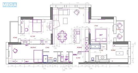 Продаж 3 кімнатної квартири (143/93/45), 21 пов. 28 пов. будинку, <a class="location-link" href="/kiev/" title="Недвижимость Київ">Київ</a>, <a class="location-link" href="/kiev/dneprovskij/" title="Недвижимость Дніпровський район">Дніпровський р-н</a>, Ованеса Туманяна вул., 15а (изображение 46)