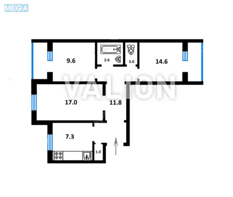 Продаж 3 кімнатної квартири (68/41/7), 1 пов. 9 пов. будинку, <a class="location-link" href="/kiev/" title="Недвижимость Київ">Київ</a>, <a class="location-link" href="/kiev/svyatoshinskij/" title="Недвижимость Святошинський район">Святошинський р-н</a>, Академика Королева просп., 14 (изображение 21)
