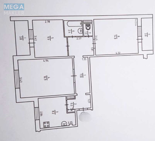 Продаж 3 кімнатної квартири (73/42/8,2), 7 пов. 9 пов. будинку, <a class="location-link" href="/kiev/" title="Недвижимость Київ">Київ</a>, <a class="location-link" href="/kiev/darnickij/" title="Недвижимость Дарницький район">Дарницький р-н</a>, Здолбунівська вул., 7А (изображение 21)