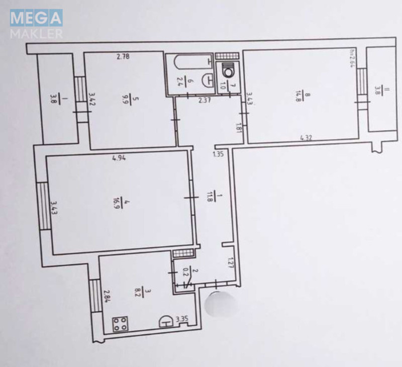 Продаж 3 кімнатної квартири (73/42/8,2), 7 пов. 9 пов. будинку, <a class="location-link" href="/kiev/" title="Недвижимость Київ">Київ</a>, <a class="location-link" href="/kiev/darnickij/" title="Недвижимость Дарницький район">Дарницький р-н</a>, Здолбунівська вул., 7А (изображение 21)