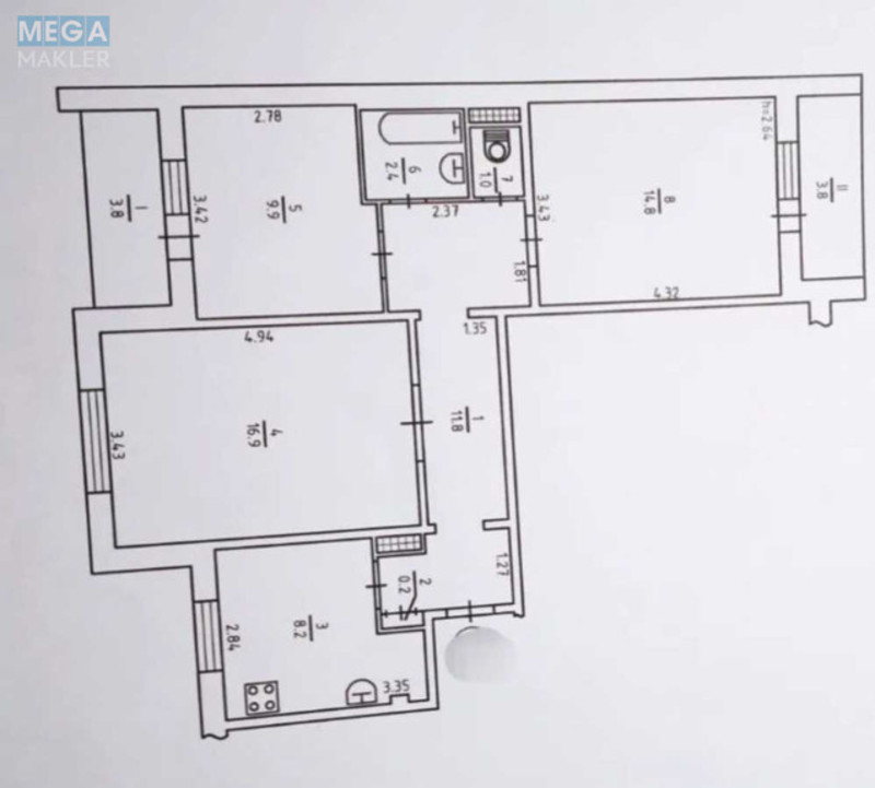 Продаж 3 кімнатної квартири (72/42/8), 7 пов. 9 пов. будинку, <a class="location-link" href="/kiev/" title="Недвижимость Київ">Київ</a>, <a class="location-link" href="/kiev/darnickij/" title="Недвижимость Дарницький район">Дарницький р-н</a>, Здолбунівська вул., 7а (изображение 8)
