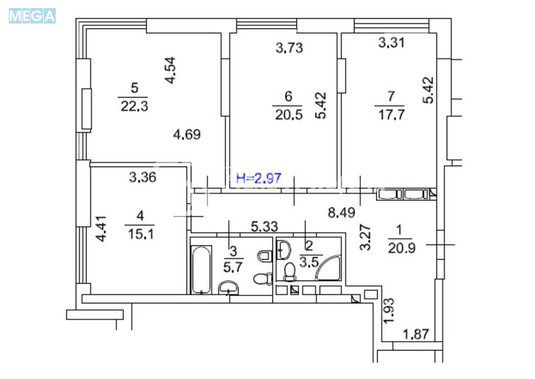 Продаж 3 кімнатної квартири (105,7/57/17,7), 4 пов. 24 пов. будинку, <a class="location-link" href="/kiev/" title="Недвижимость Київ">Київ</a>, <a class="location-link" href="/kiev/pecherskij/" title="Недвижимость Печерський район">Печерський р-н</a>, Звіринецька вул., 70а (изображение 12)