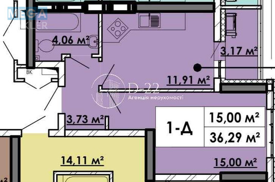 Продаж 1 кімнатної квартири (37/15/12), 23 пов. 26 пов. будинку, <a class="location-link" href="/kiev/" title="Недвижимость Київ">Київ</a>, <a class="location-link" href="/kiev/darnickij/" title="Недвижимость Дарницький район">Дарницький р-н</a>, Клеманська вулиця, 7 (изображение 10)