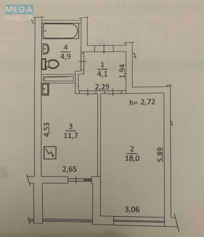Продаж 1 кімнатної квартири (43/18/11), 5 пов. 25 пов. будинку, <a class="location-link" href="/kiev/" title="Недвижимость Київ">Київ</a>, <a class="location-link" href="/kiev/obolonskij/" title="Недвижимость Оболонський район">Оболонський р-н</a>, Миколи Гулака вул., 4 (изображение 7)