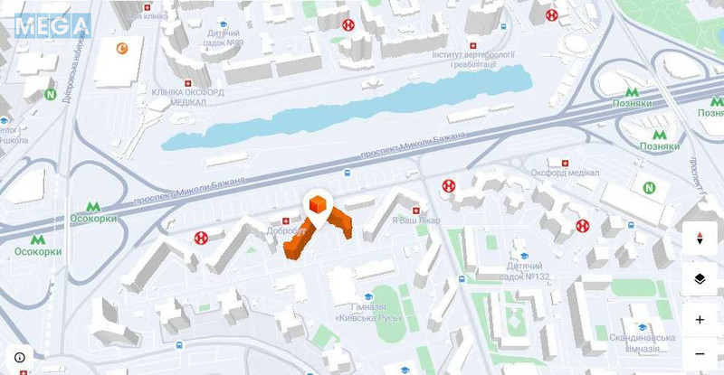 Оренда 1 кімнатної квартири, <a class="location-link" href="/kiev/" title="Недвижимость Київ">Київ</a>, <a class="location-link" href="/kiev/darnickij/" title="Недвижимость Дарницький район">Дарницький р-н</a>, Миколи Бажана просп., 14 (изображение 17)