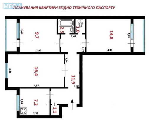 Продаж 3 кімнатної квартири (70/40/7), 4 пов. 9 пов. будинку, <a class="location-link" href="/kiev/" title="Недвижимость Київ">Київ</a>, <a class="location-link" href="/kiev/obolonskij/" title="Недвижимость Оболонський район">Оболонський р-н</a>, Героїв Дніпра вул., 62 (изображение 7)