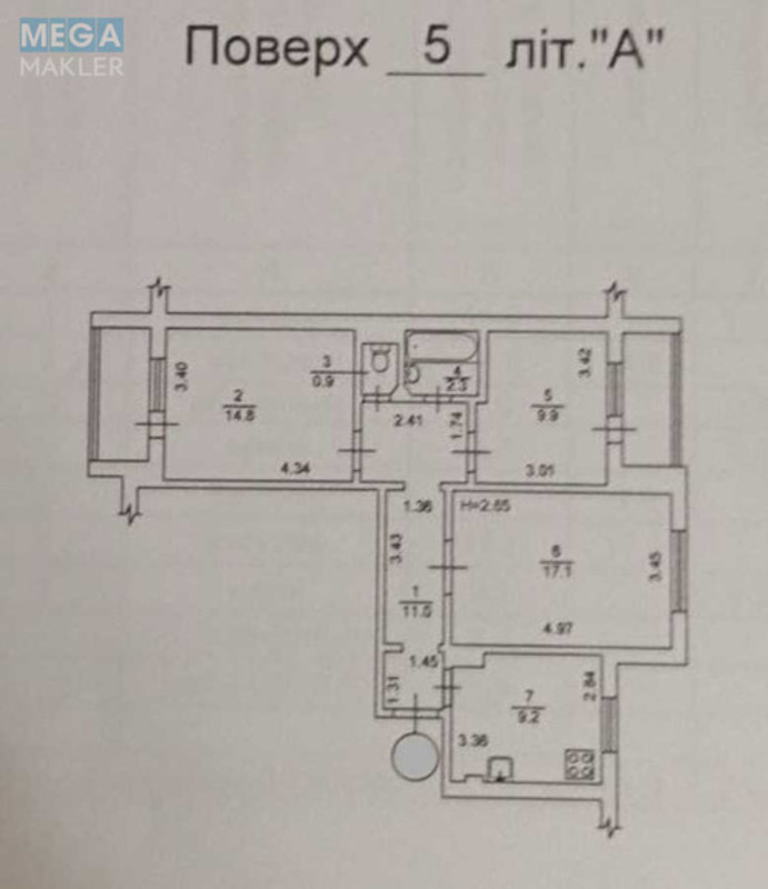 Продаж 3 кімнатної квартири (71/41/9), 5 пов. 10 пов. будинку, <a class="location-link" href="/kiev/" title="Недвижимость Київ">Київ</a>, <a class="location-link" href="/kiev/darnickij/" title="Недвижимость Дарницький район">Дарницький р-н</a>, Срібнокільська вул., 22а (изображение 11)