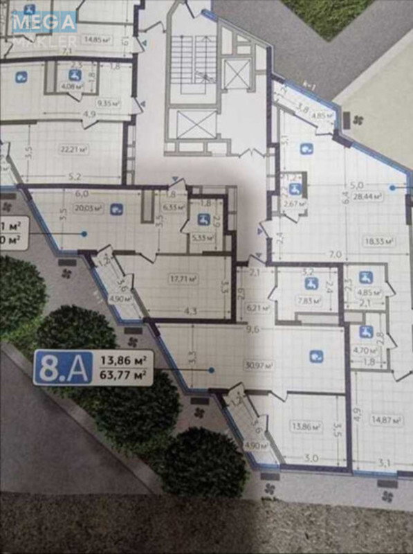 Продаж 1 кімнатної квартири (64/14/31), 25 пов. 25 пов. будинку, <a class="location-link" href="/kiev/" title="Недвижимость Київ">Київ</a>, <a class="location-link" href="/kiev/darnickij/" title="Недвижимость Дарницький район">Дарницький р-н</a>, Зарічна вул., 8 (изображение 3)