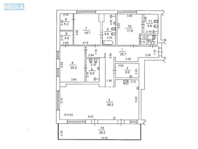 Продаж 4 кімнатної квартири (228/?/23), 5 пов. 5 пов. будинку, <a class="location-link" href="/kiev/" title="Недвижимость Київ">Київ</a>, <a class="location-link" href="/kiev/pecherskij/" title="Недвижимость Печерський район">Печерський р-н</a>, Глазунова вул., 13 (изображение 24)