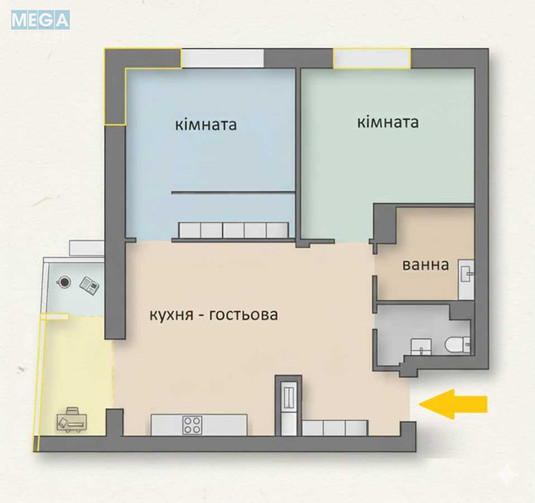 Продаж 2 кімнатної квартири (64/25/18), 19 пов. 22 пов. будинку, <a class="location-link" href="/kiev/" title="Недвижимость Київ">Київ</a>, <a class="location-link" href="/kiev/podolskij/" title="Недвижимость Подільський район">Подільський р-н</a>, Гречко Маршала ул., 10д (изображение 4)