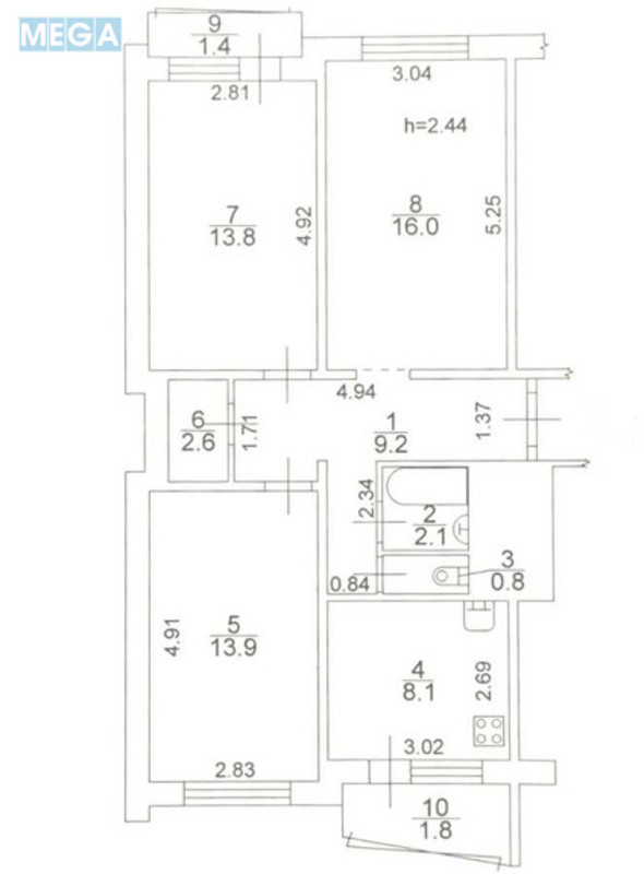 Оренда 3 кімнатної квартири, <a class="location-link" href="/kiev/" title="Недвижимость Київ">Київ</a>, <a class="location-link" href="/kiev/obolonskij/" title="Недвижимость Оболонський район">Оболонський р-н</a>, Оболонский просп., 13 (изображение 16)