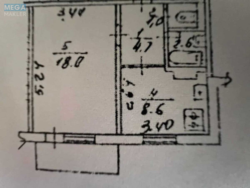 Продаж 1 кімнатної квартири (36/18/8,6), 8 пов. 9 пов. будинку, <a class="location-link" href="/kiev/" title="Недвижимость Київ">Київ</a>, <a class="location-link" href="/kiev/darnickij/" title="Недвижимость Дарницький район">Дарницький р-н</a>, Архитектора Вербицкого ул., 28А (изображение 3)