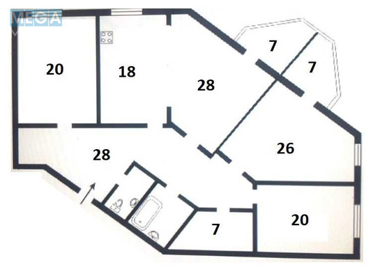 Продаж 4 кімнатної квартири (160,2/100/20), 5 пов. 9 пов. будинку, <a class="location-link" href="/kiev/" title="Недвижимость Київ">Київ</a>, <a class="location-link" href="/kiev/dneprovskij/" title="Недвижимость Дніпровський район">Дніпровський р-н</a>, Раисы Окипной ул., 4 (изображение 19)