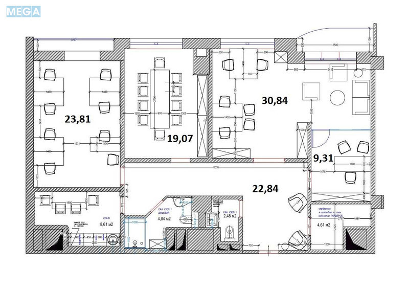 Продаж комерційної нерухомості, 126&nbsp;кв.м, под офис, <a class="location-link" href="/kiev/" title="Недвижимость Київ">Київ</a>, <a class="location-link" href="/kiev/goloseevskij/" title="Недвижимость Голосіївський район">Голосіївський р-н</a>, Жилянская ул., 59 (изображение 17)