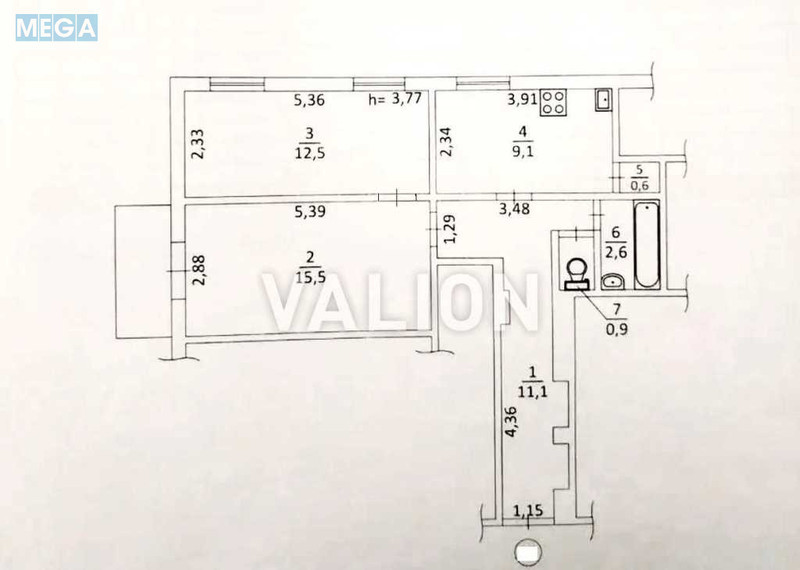 Продаж 2 кімнатної квартири (53,2/28/9,1), 3 пов. 4 пов. будинку, <a class="location-link" href="/kiev/" title="Недвижимость Київ">Київ</a>, <a class="location-link" href="/kiev/shevchenkovskij/" title="Недвижимость Шевченківський район">Шевченківський р-н</a>, Велика Житомирська вул., 4В (изображение 3)