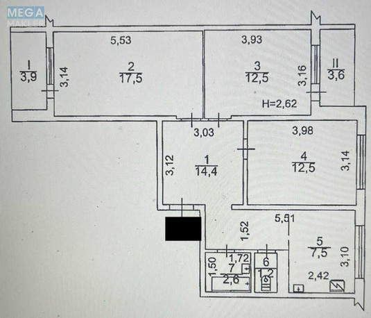 Продаж 3 кімнатної квартири (76/43/8), 12 пов. 16 пов. будинку, <a class="location-link" href="/kiev/" title="Недвижимость Київ">Київ</a>, <a class="location-link" href="/kiev/desnyanskij/" title="Недвижимость Деснянський район">Деснянський р-н</a>, Теодора Драйзера вул., 6А (изображение 11)